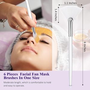 Brosse nettoyante pour le visage, brosse pour masque facial, brosse en fibres synthétiques douces, brosse pour appliquer les masques, brosse de beauté pour salon de spa - Product Image 2