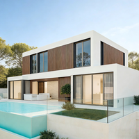 Villa préfabriquée de luxe à deux étages avec 4 chambres, en panneaux sandwich de ciment et mousse, pour usage résidentiel