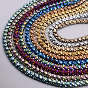 Manik-manik Hematit Berlapis Emas, Batu Alam Bentuk Kepala Kucing Manik-manik untuk Membuat Perhiasan Diy Gelang Retensi Warna 15 Inci - Product Image 4