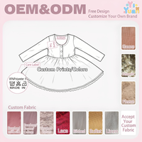 Robe décontractée personnalisée à col rond pour petite fille, à manches longues, avec ourlet en dentelle, boutons et imprimé sapin de Noël