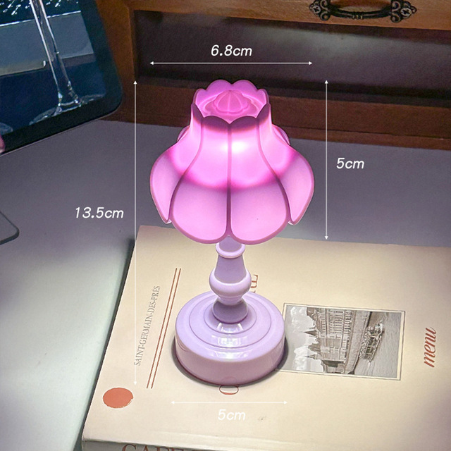 Mini Linglan Flower Night Light Atmosphere Decorative Light Creative Bedhead Ornament Plastic Decorative Wind Lamp