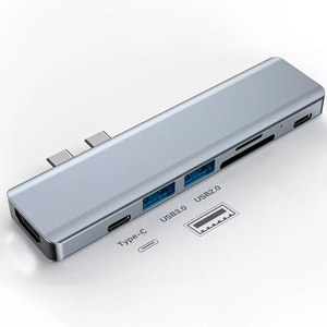 7-in-2 USB C HUB với hdtv-tương thích 4k <span class=keywords><strong>Thunderbolt</strong></span> USB Loại C Dock TF SD Đầu đọc thẻ PD 7 trong 1 loại C HUB - Product Image 3