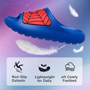 Sandales Nuages pour Enfants Garçons Filles Tout-petits, Chaussons d'Intérieur et d'Extérieur à Séchage Rapide, Chaussures de Douche en EVA, Claquettes d'Été Motif Toile d'Araignée à la Cheville - Product Image 6