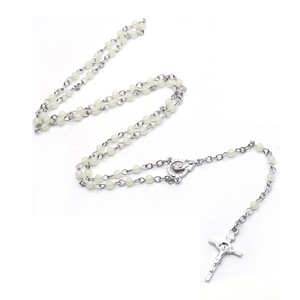 Collar personalizado de alta calidad, cadena de catolismo religioso, Collar de plata con cuentas de cruz, para rezar - Product Image 3