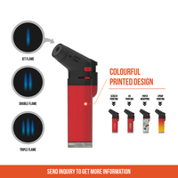 Briquet à gaz rechargeable durable et portable pour Noël, fête de fin d'année, coupe-vent, au butane, pour cigare