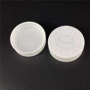 38mm Plastic CRC Safety Screw bottle Cap Ribbed cosmetic cap black child proof cap - Product Image 3