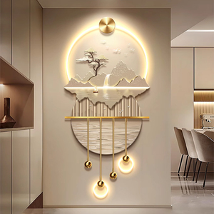 Venta Directa de Fábrica, Pinturas de Paisaje Modernas en Acrílico <span class=keywords><strong>3D</strong></span> con Luz LED, Decoración de Pared, Pintura de Naturaleza Muerta Moderna para Entrada de Pasillo - Product Image 2