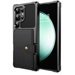 Custodia per telefono in cuoio per <span class=keywords><strong>Samsung</strong></span> S20 <span class=keywords><strong>21</strong></span> 22 23 24 25 Plus Ultra quattro angoli TPU custodia per telefono antiurto - Product Image 1