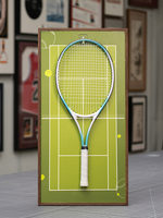 Marco de Fotos Personalizado Ludaye Hecho a Mano con Forma de Raqueta de Tenis de Madera Maciza, Impresión UV, Diseño Rectangular, Regalo de Wimbledon para Sala de Estar