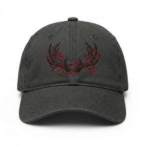 Cappello da Baseball 'DAD HAT' Grigio Antracite con Ricamo 'DARK <span class=keywords><strong>FOLKLORE</strong></span> ANTLER' - Product Image 1