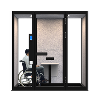 Cabine de bureau acoustique insonorisée Comine moderne et accessible, à hauteur réglable, pour hôtels et entrepôts, idéale pour un bureau inclusif