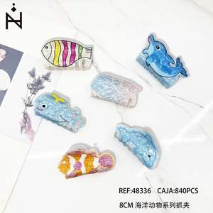 Fermagli per capelli a forma di animali marini ZiZi, 8 cm, in plastica, design a cartoni animati, per bambini e donne - Product Image 2