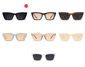 Supporto Dropshipping, Nuovi Occhiali da Sole Cat Eye Personalizzabili con Logo, Semplici ed Eleganti, Moda di Alta Gamma per Donna, Montatura <span class=keywords><strong>Blu</strong></span> e Nera, Unisex - Product Image 3