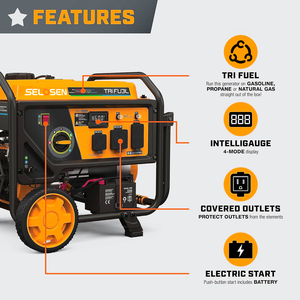 Portable 5kw 3.2kw <b>Gasoline</b> Three LNG NG Gas 110V 3.2kVA 4000w Single 50Hz AC Home Use HSAMZ-Tri-Fuel Portable G - Product Image 4