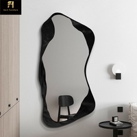 Miroir de sol irrégulier en acier inoxydable, décoration artistique de luxe moderne, miroir d'entrée, miroir de salon, miroir de salle de maquillage