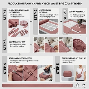 Sac banane unisexe en nylon personnalisé <span class=keywords><strong>avec</strong></span> logo d'usine, fermeture éclair, <span class=keywords><strong>pochette</strong></span> étanche pour téléphone et sac de poitrine - Product Image 3