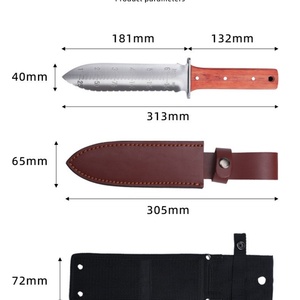 Couteau Spatule de Jardin Multifonctionnel en Acier Inoxydable OEM Personnalisable avec Étui Kydex, Manche en Bois, Clip de Ceinture Portable pour Camping et Bricolage - Product Image 6