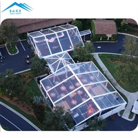 Tente transparente sur mesure en usine, structure en alliage d'aluminium, résistante au vent et au feu, chapiteau en PVC transparent pour mariage, fête, grand événement