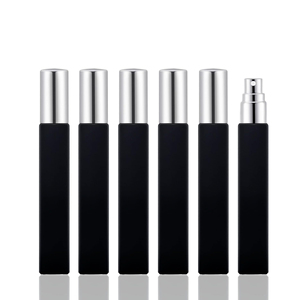 <b>10ml</b> Clear Frosted Black Dropper Square Glass Perfume Packaging Sample <b>Bottles</b> Cosmetic Fine Mist Empty Spray Perfume <b>Bottle</b> - Product Image 1