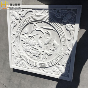 Escultura de Piedra Jiahua con Relieve de Grúas en Nubes, Adorno de Pared de Estilo Chino para Patio - Product Image 4