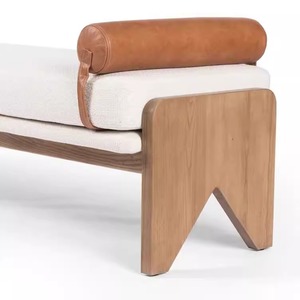 Simple Chinese Style Solid Wood <b>Bench</b> Sofa Stool Multi Function Home Guesthouse Ottoman Long <b>Seat</b> With Cushion For Living Room - Product Image 4