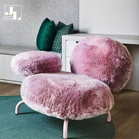 Fauteuil de style design pour hôtel villa, canapé simple rose, mobilier de salon moderne avec structure en bois et tissu de luxe pour les loisirs