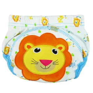 婴儿尿布训练裤三层学习裤尿布口袋刺绣可洗棉拉起面料尿布
