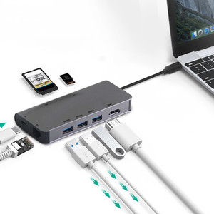 新抵达的8合1 Mac扩展坞多端口<span class=keywords><strong>USB</strong></span>集线器C型适配器 - Product Image 6