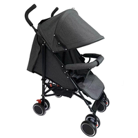 Poussette de voyage compacte et légère pour bébés et tout-petits, avec cadre en acier inoxydable, parapluie, couleur noire