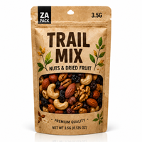 Trailmix noten Mylar zakje op maat bedrukt 3,5g ZA verpakking Kraft stijl vensterzakje voor gedroogd fruit verpakking