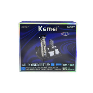 Ensemble de tondeuses à cheveux tout-en-un Kemei KM-1637 rechargeable avec écran LCD, longueurs réglables pour hommes et animaux de compagnie - Product Image 1