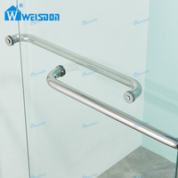 Weisdon Prix de gros Porte de douche coulissante en verre trempé Salle de douche en aluminium encadrée
