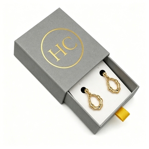 Estuche deslizante para joyería troquelado a medida, caja de lujo para pendientes cubierta de tela, solución de branding premium, fábrica exportadora - Product Image 3
