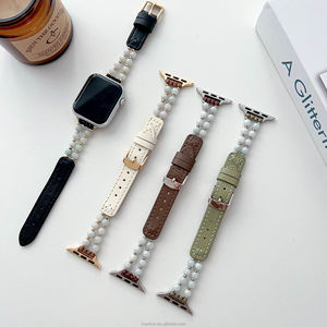 <span class=keywords><strong>Bracelet</strong></span> en cuir véritable pour <span class=keywords><strong>Apple</strong></span> <span class=keywords><strong>Watch</strong></span> Band Ultra 49mm 40mm 38mm 41mm Femmes <span class=keywords><strong>Bracelet</strong></span> élastique perlé pour IWatch Series <span class=keywords><strong>8</strong></span> 7 6 SE 5 - Product Image 2