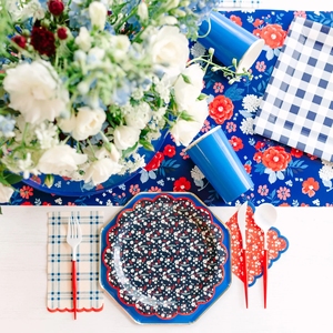 Platos de Papel Desechables DAMAI Navy Liberty con Diseño Floral, Juego de Platos y Servilletas para Fiestas, Platos de Papel Impresos Personalizados - Product Image 2
