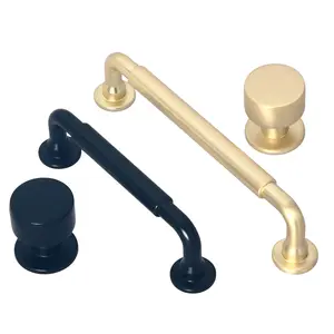 Modern Personalized Reasonable Price Brushed Brass Cabinet Drawer Pulls And Knobs For Furniture