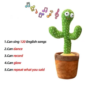 Dancing Cactus Repeat Talking Toy Song Lautsprecher Wriggle Dancing Sing Talk Plüsch tier Gefüllte Spielzeuge für Baby Adult Toys