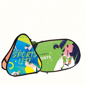 ป้ายแบนเนอร์พับได้แบบพกพาปรับแต่งได้สำหรับงานแสดงสินค้ากลางแจ้ง โครงโฆษณาธุรกิจแบบพับได้ รูปวงรี วงกลม ธงแนวนอน - Product Image 1