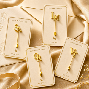 Broche de Letra Chapado en Oro Personalizado, Regalo de Boda, Iniciales Personalizadas, Artesanía en Metal, Decoración de Boda, Material de Latón - Product Image 3