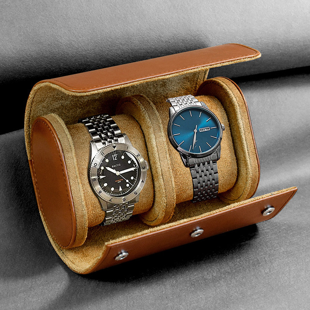 1 2 3 Slot Wrist Watch Travel case Custom Watch Holder Storage Box Portable Luxury Real Leather Watch Roll