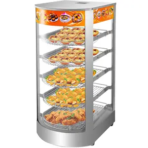 WeWork Commercial Food Warmer Display 5-Tier 800W Electric Pizza Warmer Display Pastry Display Case Restaurant Heated Cabinet