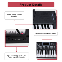 BD MUSIC BD-602 Portable 61-Key Children's Digital Piano Electronic Keyboard Built-In Speaker Lightweight Plastic Musical