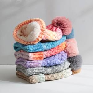 Femmes Dames Épais Chaud Doublé Fausse <span class=keywords><strong>Fourrure</strong></span> Pompon Twisted Waffle Knit Tie Dye Beanie <span class=keywords><strong>Toque</strong></span> Colorful Warm Pattern Knitted Winter Hat - Product Image 6