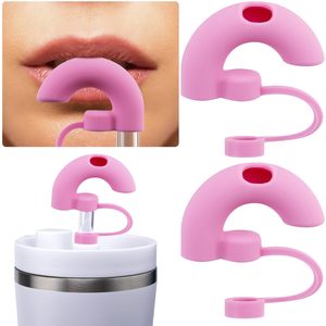 Cubierta de paja antiarrugas para chupar lateralmente, tapa de paja de silicona de grado alimenticio, puntas de paja reutilizables sin arrugas y a prueba de polvo - Product Image 1