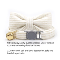Collier pour chat en velours côtelé mignon avec boucle de sécurité détachable, réglable, décoration pour collier de chat, vente en gros, directement de l'usine