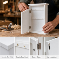 Armoire murale de rangement pour clés de villa en bois massif de qualité supérieure avec logo personnalisé, boîte organisatrice de luxe pour la décoration de la maison, support d'entrée