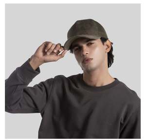 Casquette de baseball en daim à 5 panneaux personnalisée, noire, de haute qualité, avec logo personnalisé, pour hommes - Product Image 5