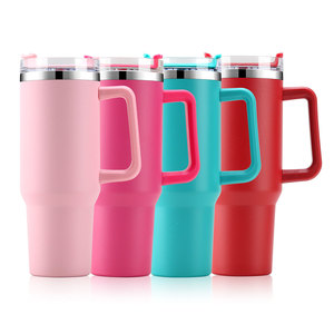 Logotipo de diseñador personalizable respetuoso con el medio ambiente Aquaflask sublimación 40 oz bebida de Halloween CoffeeTumbler taza con asa - Product Image 5