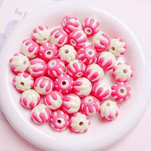 16mm Cute Hand-painted Pumpkin Multi-color Modern <b>Large</b> Hole Round Acrylic <b>Beads</b> DIY Jewelry Mobile Phone Chain Accessories - Product Image 3