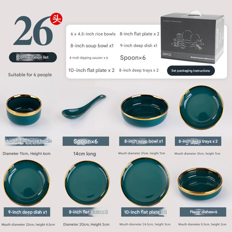 Ensemble vert de 6 pièces